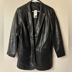 NWT Express faux leather boyfriend blazer